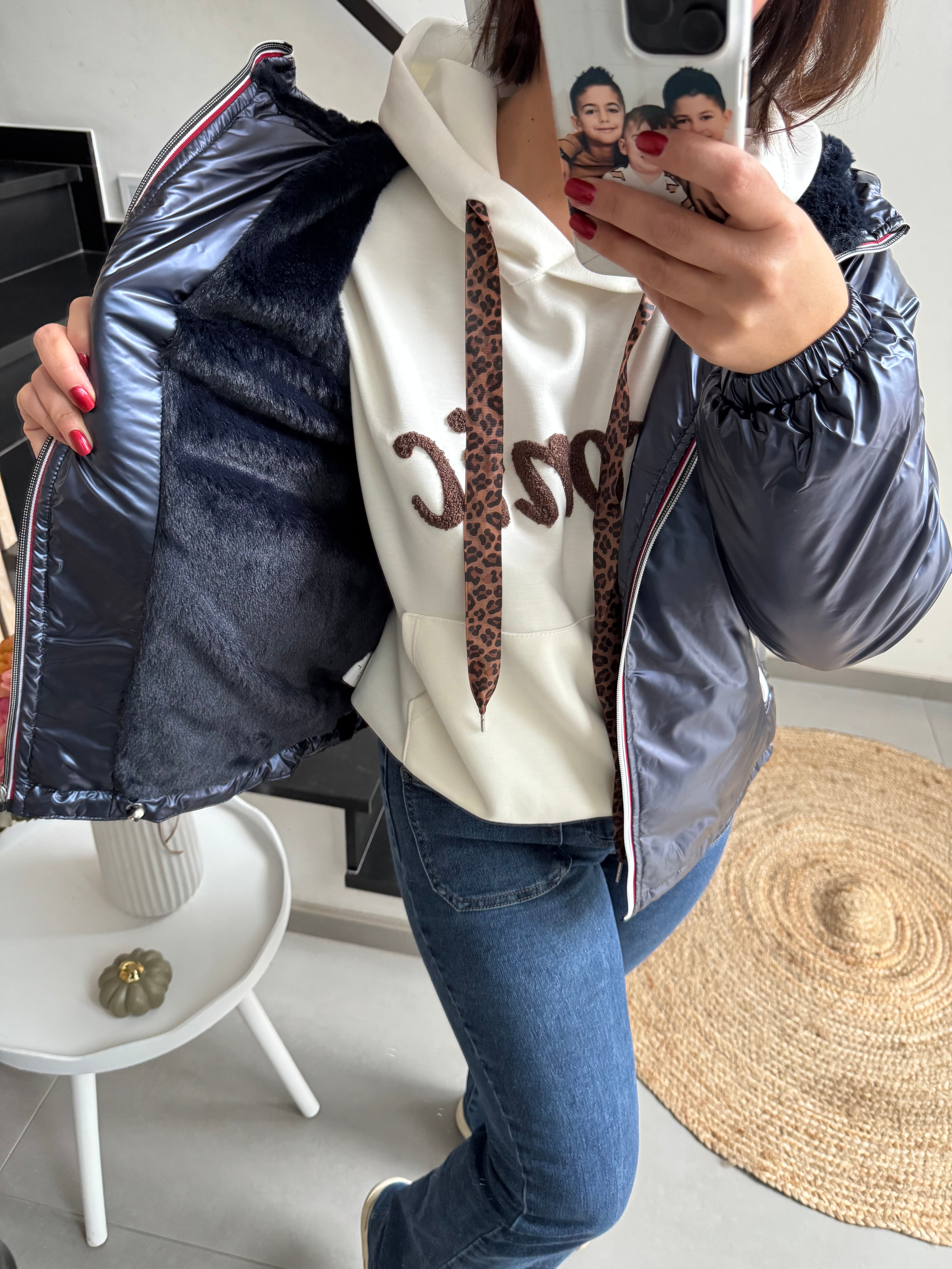 Kway ORIANA doublée bleu marine