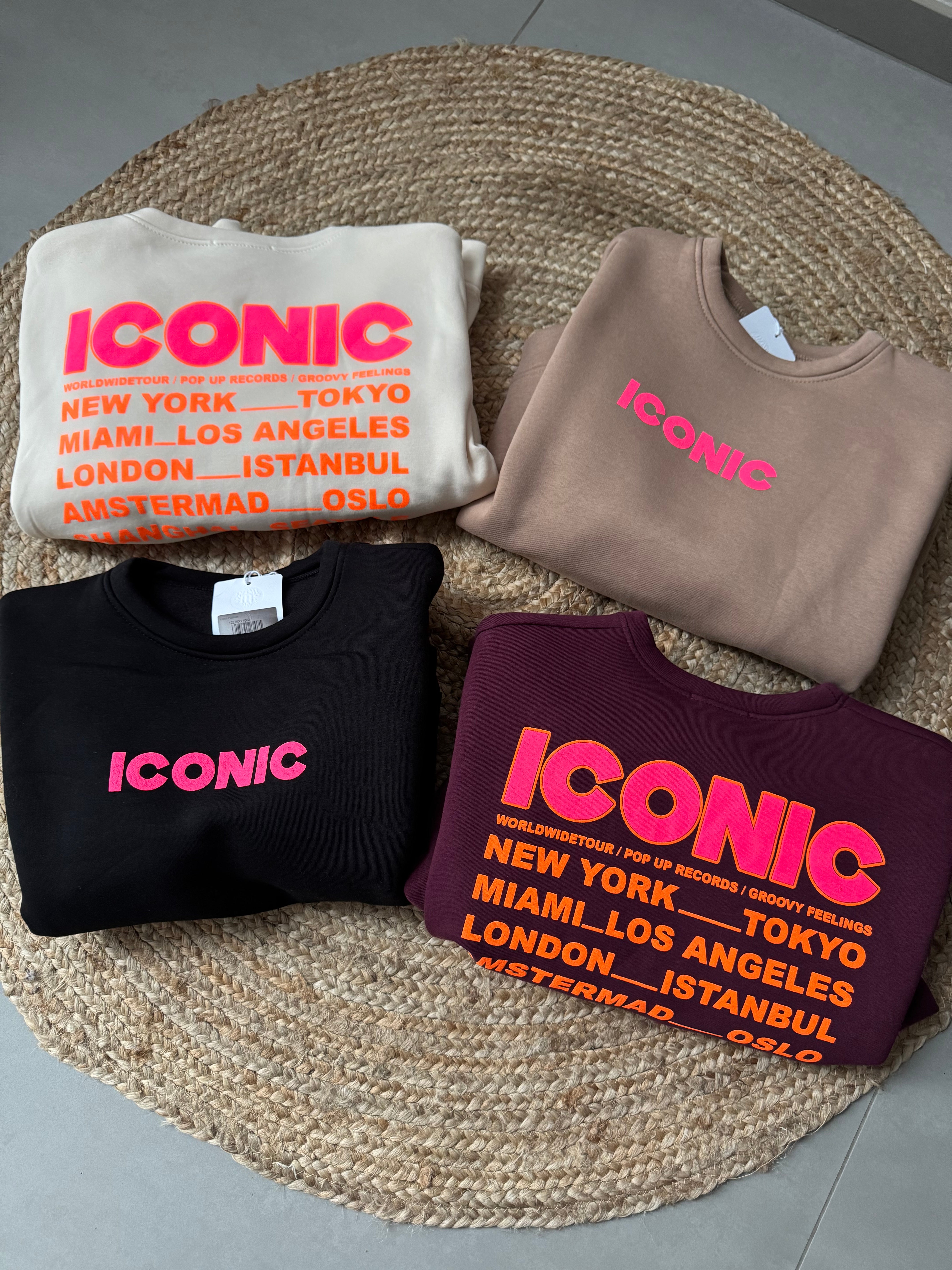 Sweat Iconic doublé polaire noir