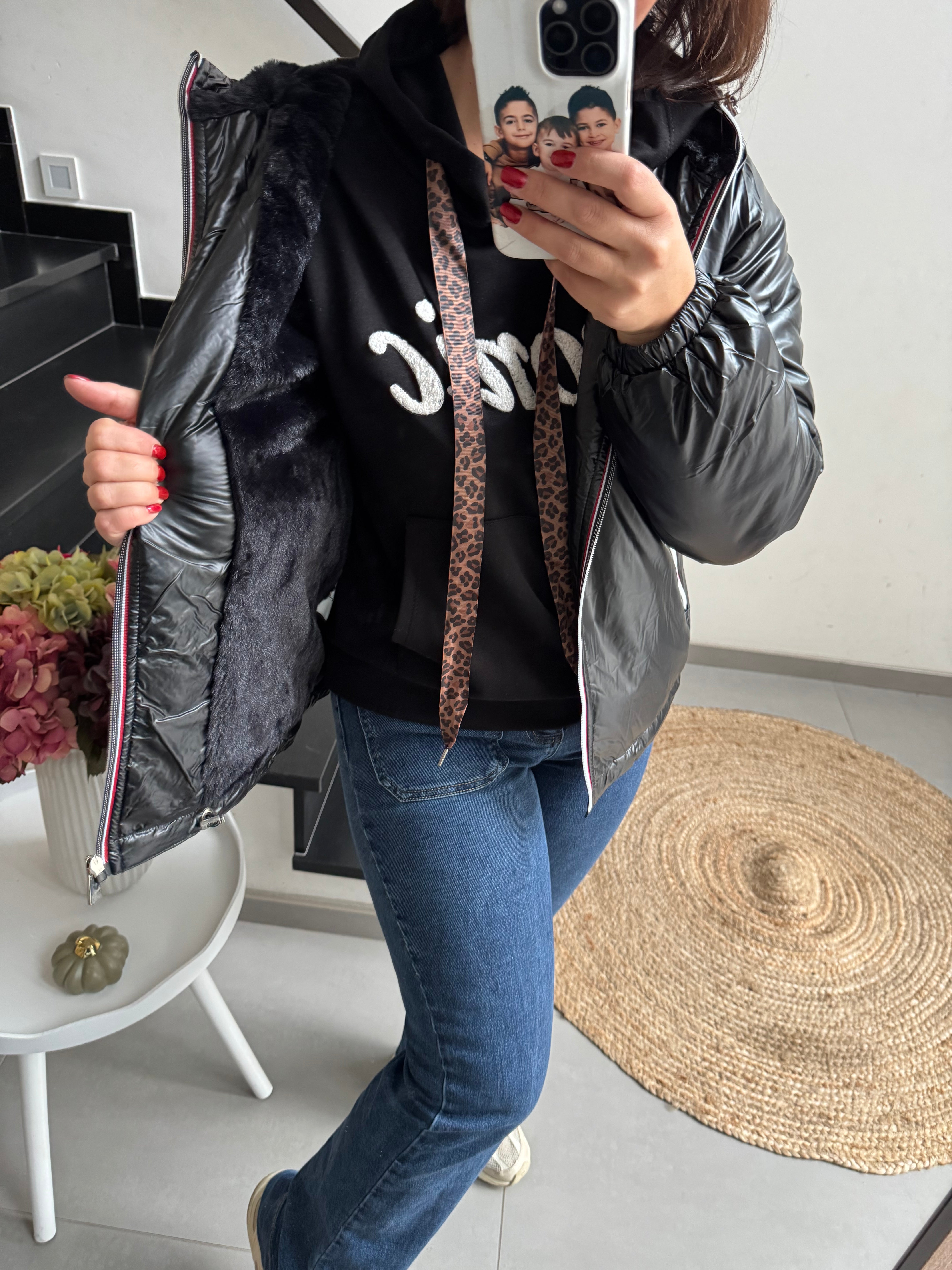 Kway ORIANA doublée noir