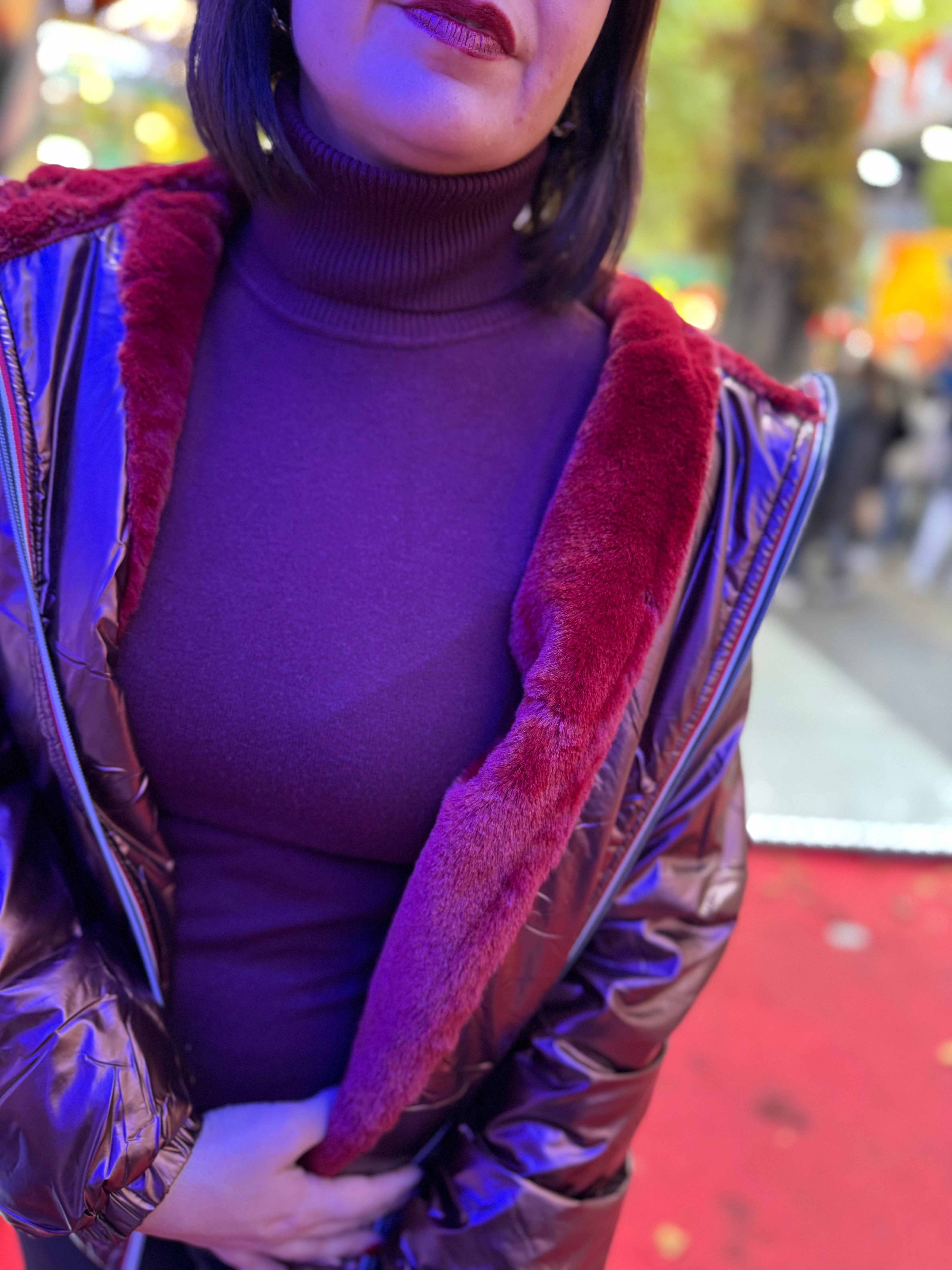 Kway ORIANA doublée bordeaux